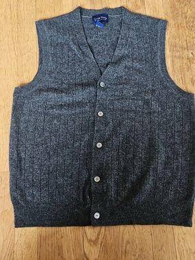 Club Room by Charter Club Gray Wool Button Up Sweater Vest S